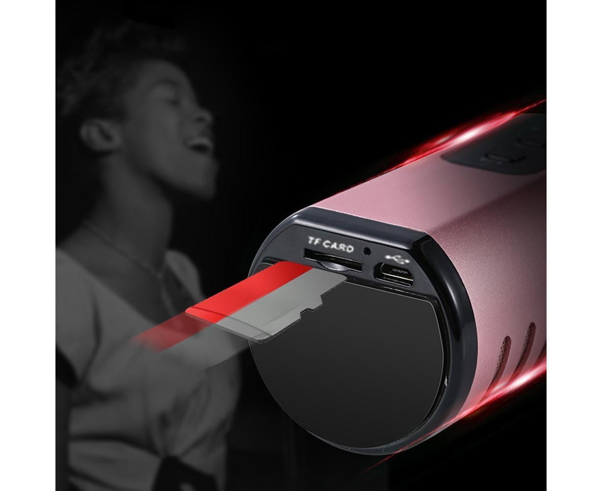 K6 Handheld Wireless Bluetooth-compatible Condenser Microphone Karaoke Speech Mic Speaker Golden