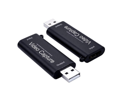 Portable 1080P USB 2.0 HDMI-compatible Video Audio Capture Card for Live Game Recording Black