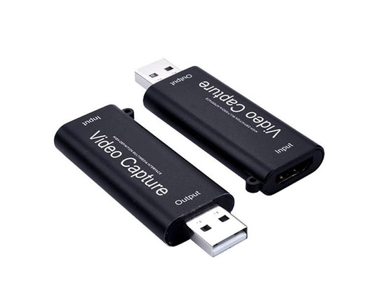 Portable 1080P USB 2.0 HDMI-compatible Video Audio Capture Card for Live Game Recording Black