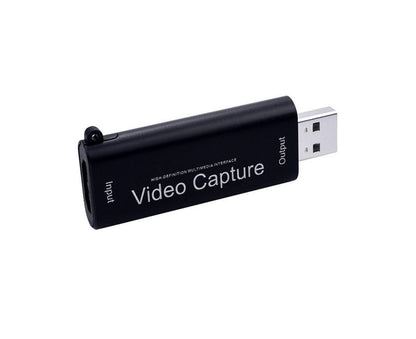 Portable 1080P USB 2.0 HDMI-compatible Video Audio Capture Card for Live Game Recording Black