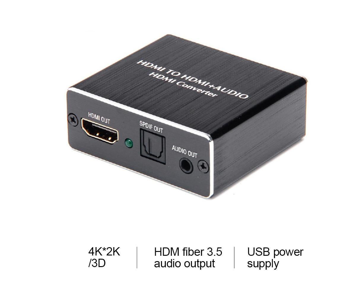 Portable 4Kx2K HDMI-compatible 1.4 Audio Splitter Extractor 5.1CH SPDIF Optical Converter