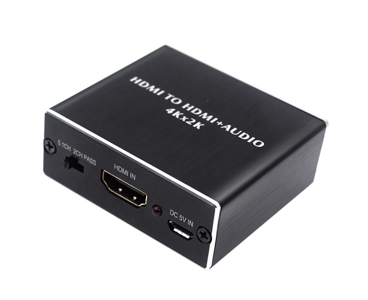 Portable 4Kx2K HDMI-compatible 1.4 Audio Splitter Extractor 5.1CH SPDIF Optical Converter