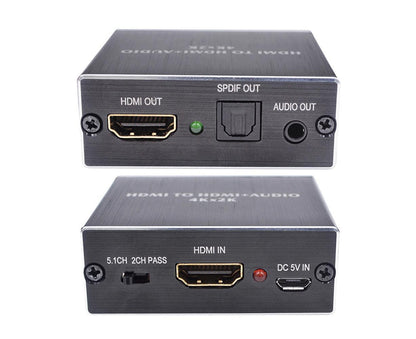 Portable 4Kx2K HDMI-compatible 1.4 Audio Splitter Extractor 5.1CH SPDIF Optical Converter