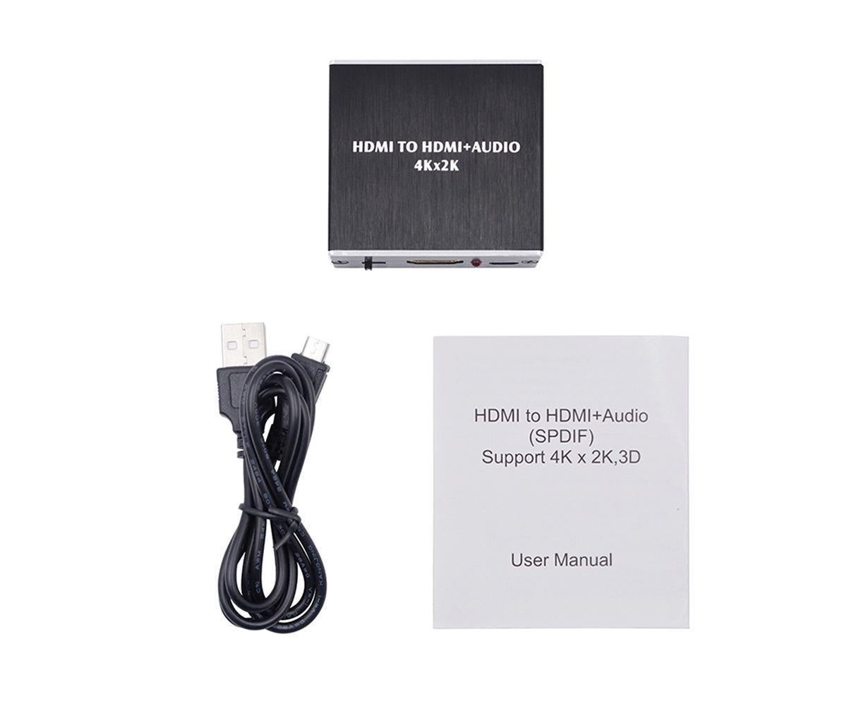 Portable 4Kx2K HDMI-compatible 1.4 Audio Splitter Extractor 5.1CH SPDIF Optical Converter