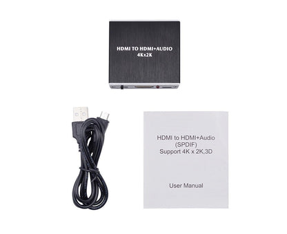 Portable 4Kx2K HDMI-compatible 1.4 Audio Splitter Extractor 5.1CH SPDIF Optical Converter