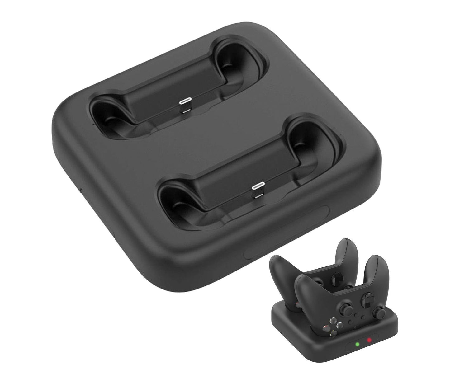 Portable Gamepad Wireless Charger with Dual Ports for Xbox Series X/S Controller Black