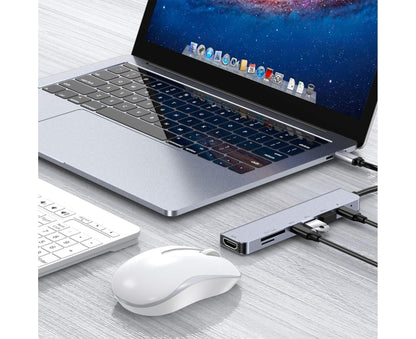 Type-C Hub Docking Station High Speed Multifunctional 7 in 1 USB 3.0 HDMI-compatible PD USB TF Laptop for Huawei Silver