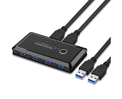 USB 3.0 Switch Selector 2 Computer Sharing 4 Devices for Keyboard Mouse Printer Black