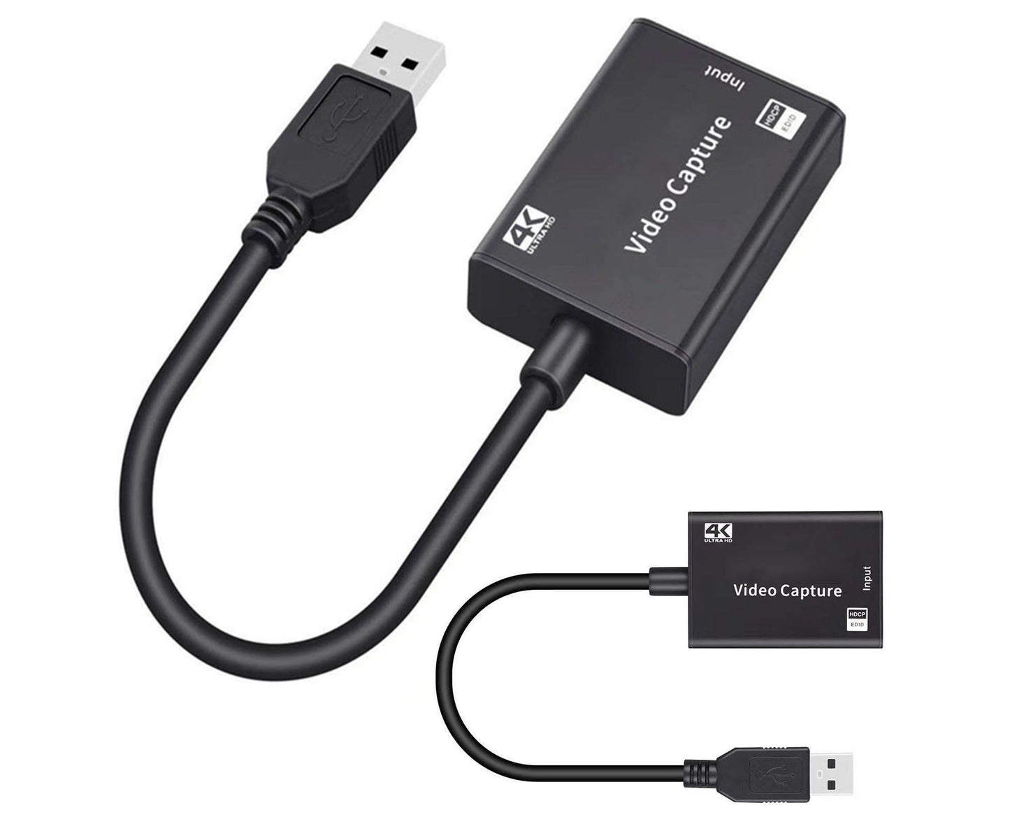 USB to HDMI-compatible High Clarity 1080P 4K Video Capture Card for Game Live Streaming Broadcast Black