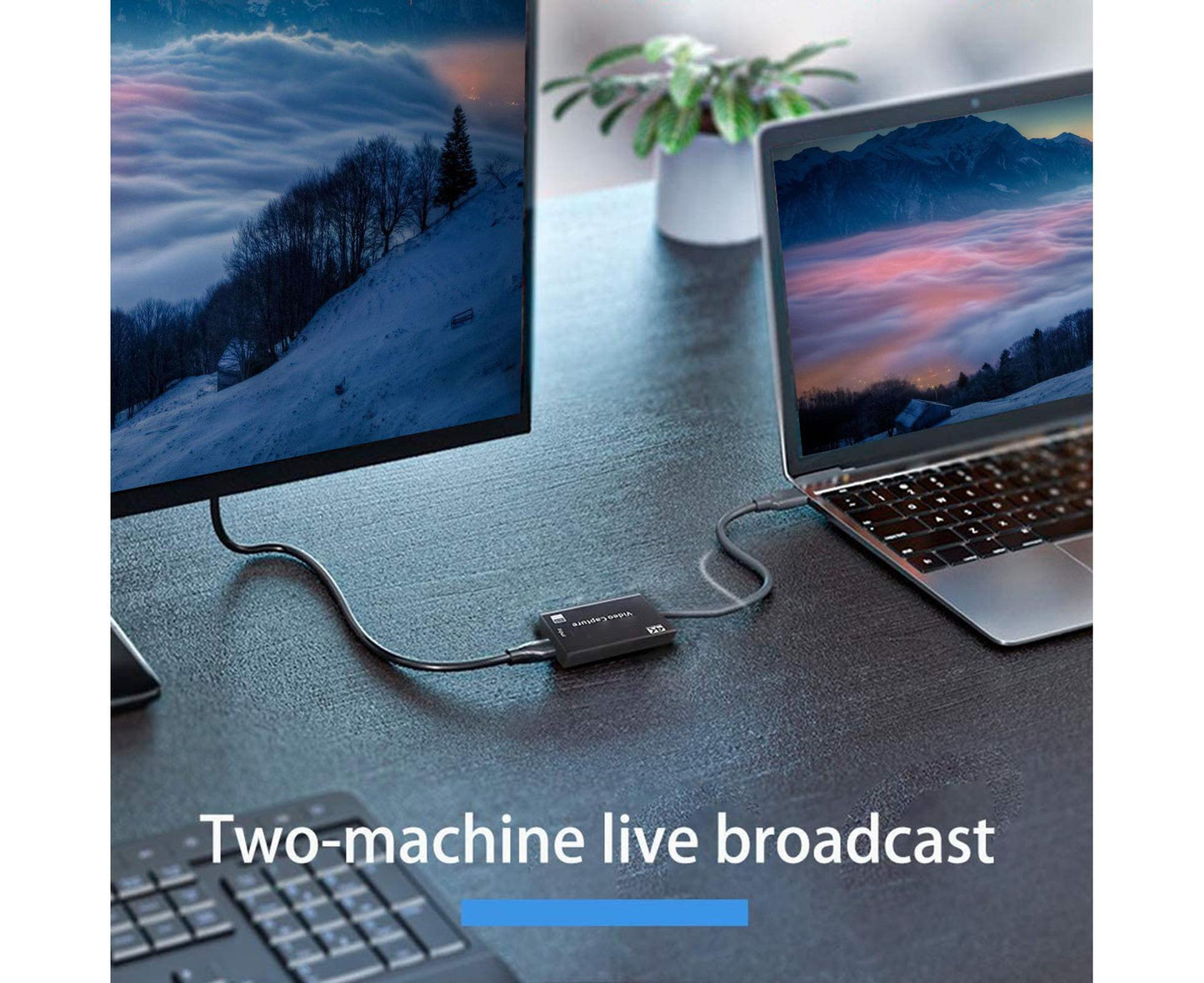 USB to HDMI-compatible High Clarity 1080P 4K Video Capture Card for Game Live Streaming Broadcast Black