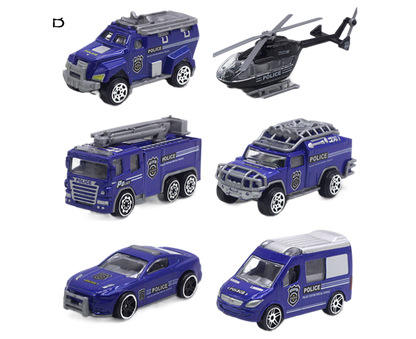 6Pcs Engineering Vehicle Simulate Gifts 1/58 Scale Boy and Girls Interactive Play Pull Back Car for School