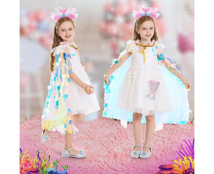 9Pcs Princess Dress-Up Clothes Mermaid Dress-Up Cape Kit