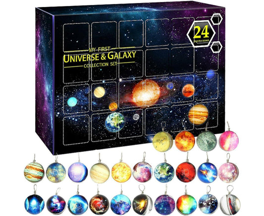 Space Advent Calendar - 24 Day Countdown Calendar Cosmic Galaxy Collection Set - Planetary Collection Set - Advent Calendar Set