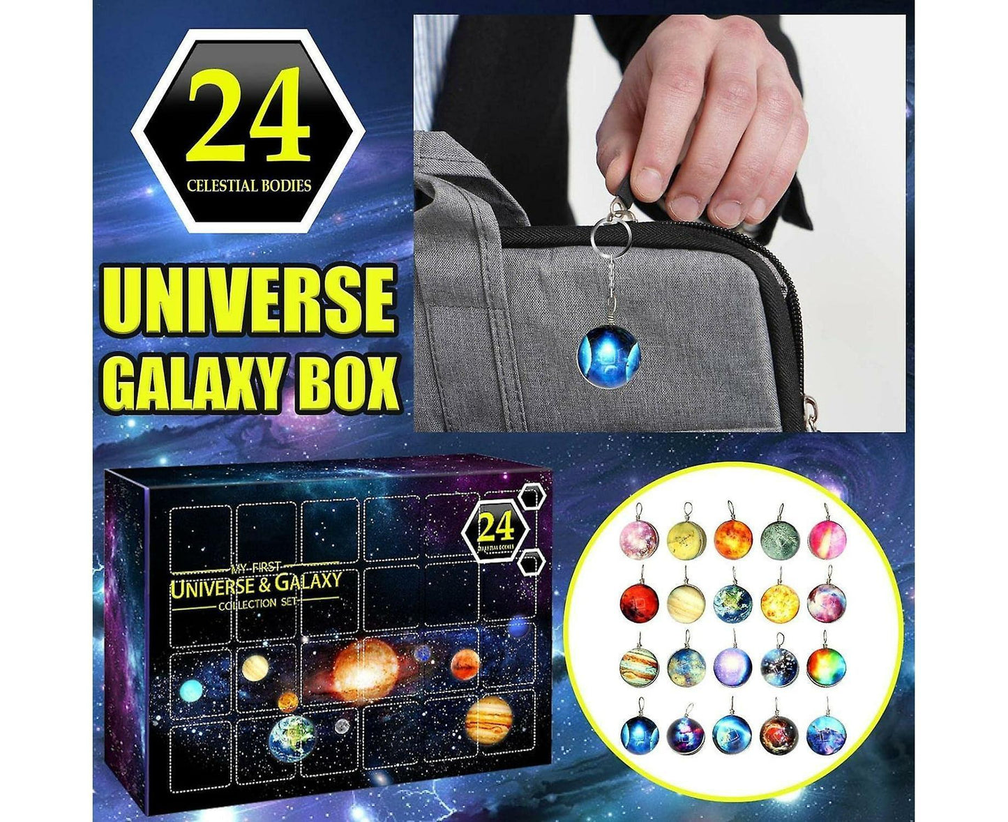 Space Advent Calendar - 24 Day Countdown Calendar Cosmic Galaxy Collection Set - Planetary Collection Set - Advent Calendar Set