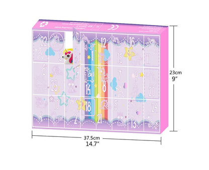 Christmas Countdown Calendar 24Pcs Hair Accessories Cartoon Hair Clips Bracelets Christmas Advent Calendar Party Favors Classroom Prizes