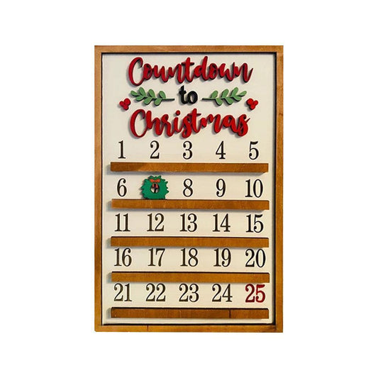 25 Days Wooden Hanging Christmas Advent Countdown Calendar