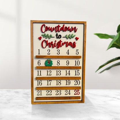 25 Days Wooden Hanging Christmas Advent Countdown Calendar