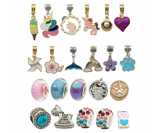 24pcs DIY Christmas Bracelet Advent Calendar Unicorn Christmas Charm Bracelet Set