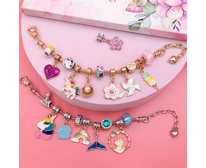 24pcs DIY Christmas Bracelet Advent Calendar Unicorn Christmas Charm Bracelet Set