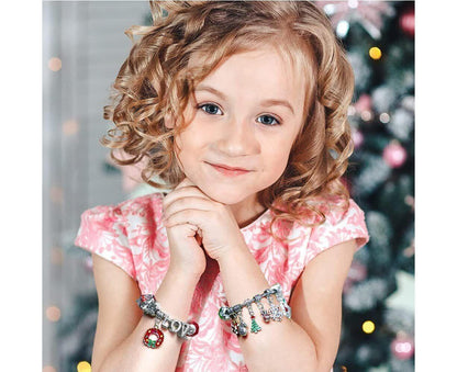 24Pcs Santa Tree Advent Calendar Christmas Countdown Calendar DIY Charm Bracelet Making Kit Gift
