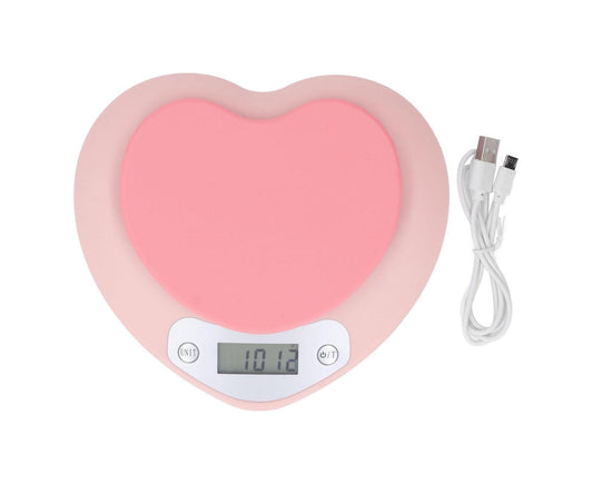 1g Accuracy Digital Kitchen Scale 5kg Household Small Heart Shape Rechargeable Food Scale for Cooking Baking