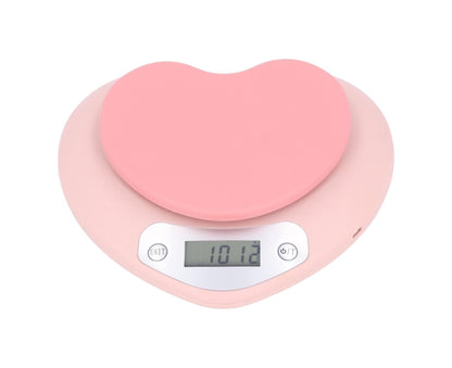 1g Accuracy Digital Kitchen Scale 5kg Household Small Heart Shape Rechargeable Food Scale for Cooking Baking