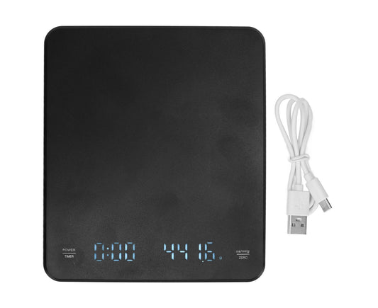 3kg/0.1g Digital Coffee Scale with Timer LED Invisible Screen Coffee Electronic Scale USB Charging Matte Black