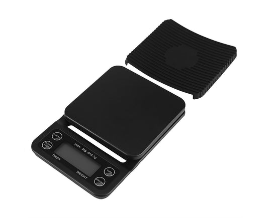3KG/0.1g Digital Kitchen Food Scale Drip Coffee Weighing with Timer (Bluish Violet Backlight)