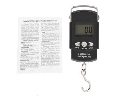 50KG/10G Portable Electronic LCD Digital Weight Scale with Tape Measure Hook
