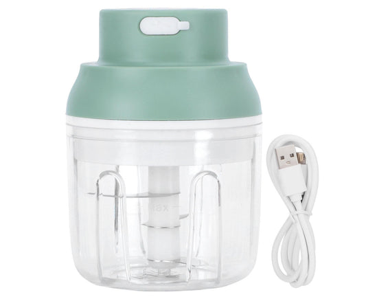 Mini Vegetable Cutter 250ml Electric Garlic Masher Crusher Grinder Kitchen AccessoryGreen