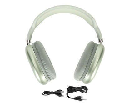 Wireless Bluetooth Headphones Adjustable Foldable Headsets with Microphone for Laptop Phone Work School Travel Sports Green