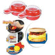 Wabjtam 2 Sets Microwave Egg Cooker,1 Minute Fast Egg Hamburg Omelet Maker Kitchen Cooking Tool(Red and Clear)