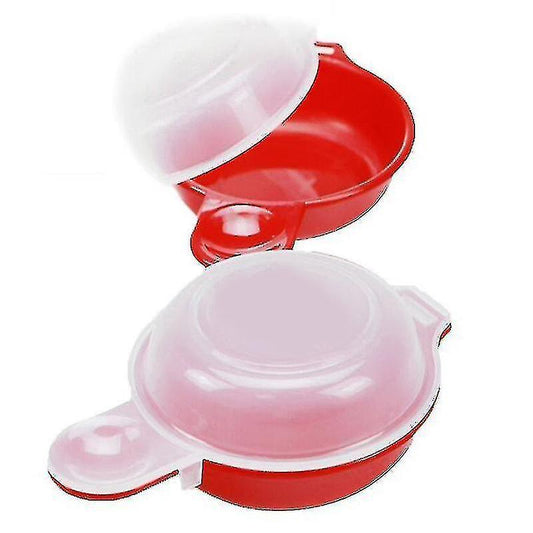 Wabjtam 2 Sets Microwave Egg Cooker,1 Minute Fast Egg Hamburg Omelet Maker Kitchen Cooking Tool(Red and Clear)