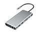 12 in 1 Multi-Interface Connection Type-C Expansion Dock Dual HDMI-compatible Converter - Grey