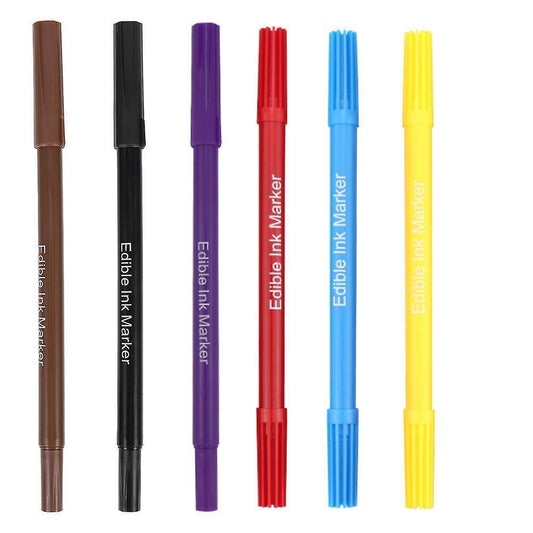 6pcs Double-tips Food Markers Practical Edible Pens Cookie Decorating Pens Convenient Edible Markers