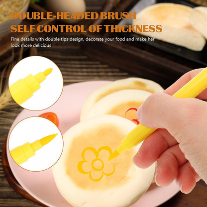 6pcs Double-tips Food Markers Practical Edible Pens Cookie Decorating Pens Convenient Edible Markers