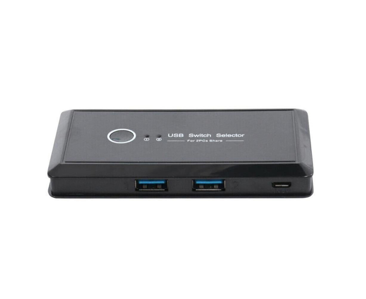 4 USB 2.0 Output Port Computer Sharing Hub Switcher Selector for Mac Chrome OS - Black
