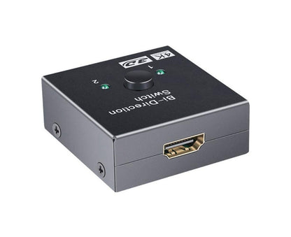 4K HDMI-compatible Dual Multiport Adapter with 2 LED Display Indicators Devices Switcher - Black