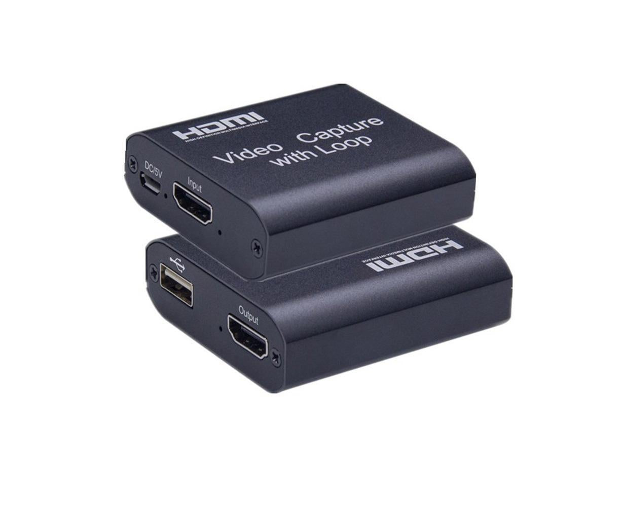 4K HDMI-compatible to USB2.0 High Clarity 1080P Video Capture Card Dongle for Game Live Streaming - Black