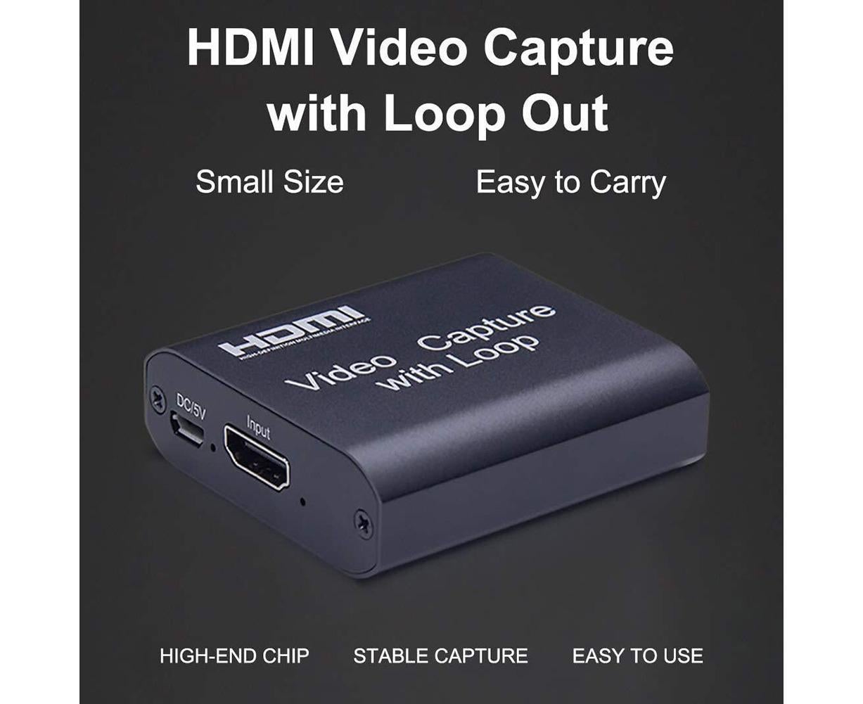 4K HDMI-compatible to USB2.0 High Clarity 1080P Video Capture Card Dongle for Game Live Streaming - Black
