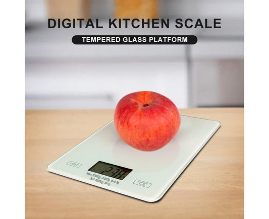 Digital Kitchen Scale Food Scale USB Rechargeable Weight Grams Ounces Tempered Glass Scale for Baking Cooking