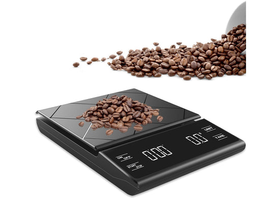 Coffee Scale with Timer Digital Kitchen Scale LED Display Tare Function 3000g/ 0.1g Portable Electronic Scale Grams and Oz for Pour Over