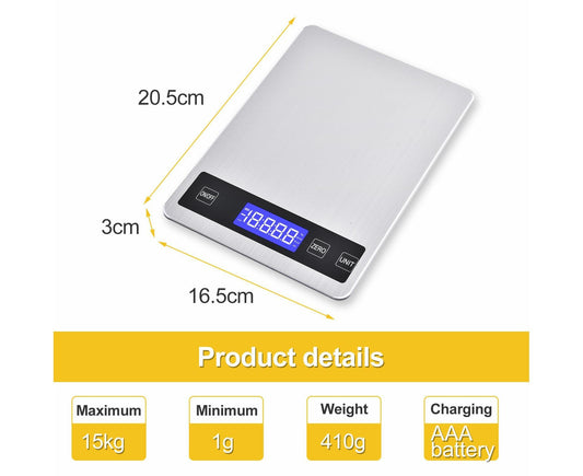 Kitchen Scale Durable Lightweight Electronic Scale Stainless Steel Fast Digital Weight Measure Tool