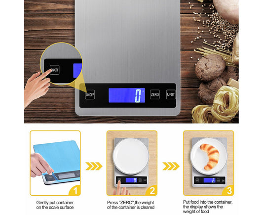Kitchen Scale Durable Lightweight Electronic Scale Stainless Steel Fast Digital Weight Measure Tool