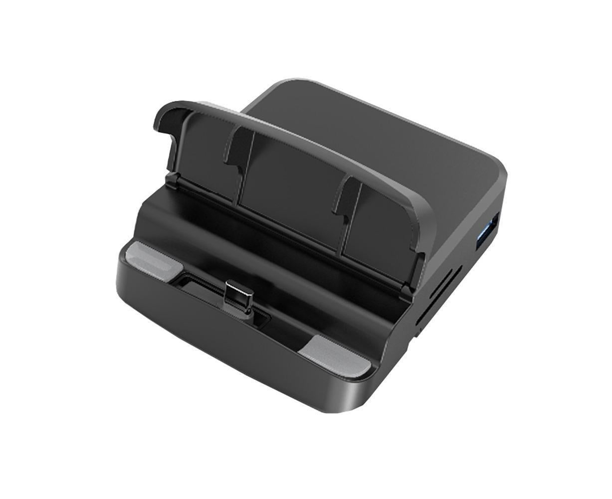 5 in1 Type C to HDMI-compatible Adapter USB 3.0/2.0 TFCard Slot Converter Holder - Black