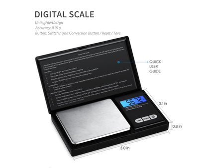200g Jewelry Scale Digital Pocket Scales LCD Display Scale Small Mini Kitchen Scales Weight g dwt gn ct for Baking Cooking Portable Jewelry