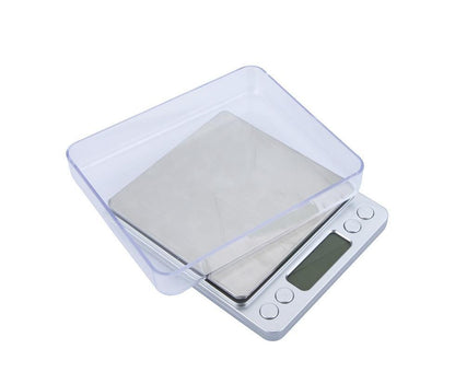 High Accuracy Mini Electronic Digital Platform Jewelry Scale Weighing Balance with Two Trays Portable 500g/0.01g Counting Function Blue LCD