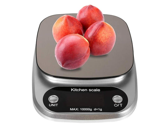 Kitchen Scale Multifunction Digital Stainless Steel Liquid Crystal Kitchen Scale with High Accuracy Range from 1g/0.035oz to 10kg 21*15.5*3cm