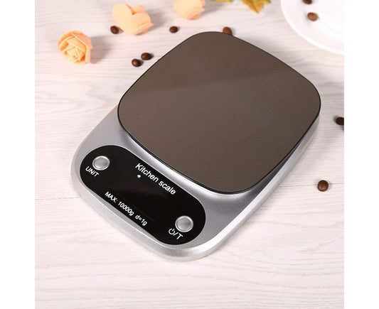Kitchen Scale Multifunction Digital Stainless Steel Liquid Crystal Kitchen Scale with High Accuracy Range from 1g/0.035oz to 10kg 21*15.5*3cm