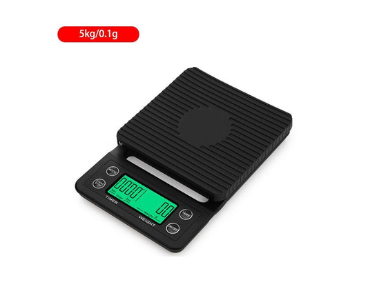 Household hand-brewed coffee scale timing electronic scale kitchen mini chronometer scale Black 3kg0.1g